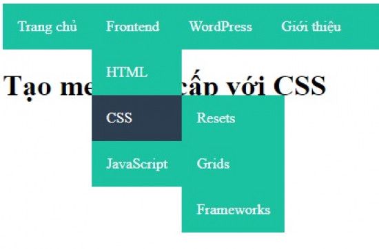 Tạo menu đa cấp sử dụng CSS